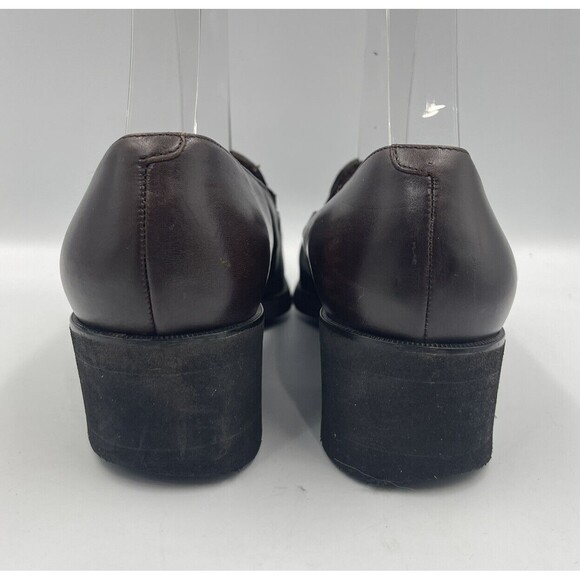 Amalfi Italy Womens Leather Shoes Brown Size 8 B Career Loafers - Picture 3 of 16